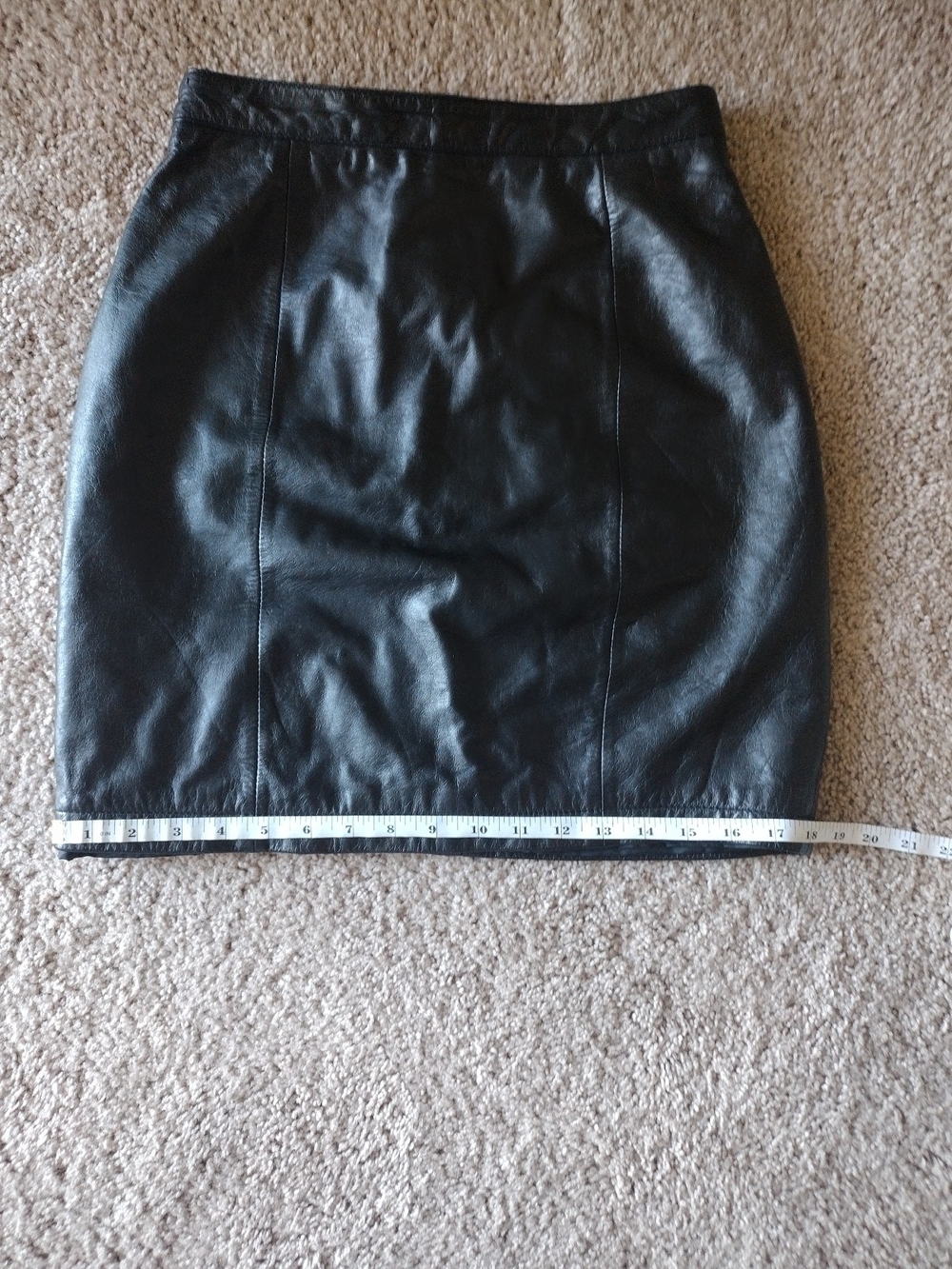 Wilson's Suede And Leather Classic Black Leather Pencil Skirt Size 8